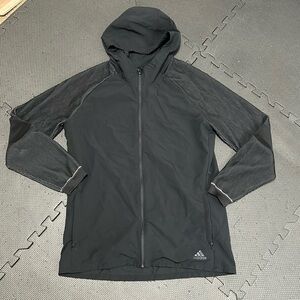Very rare unique Adidas mix material running coat jacket lightweight warm